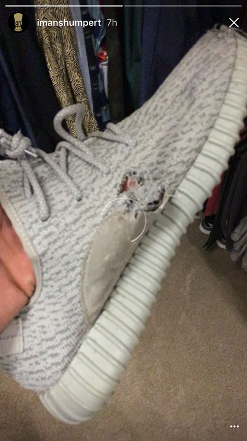 yeezy shoes holes