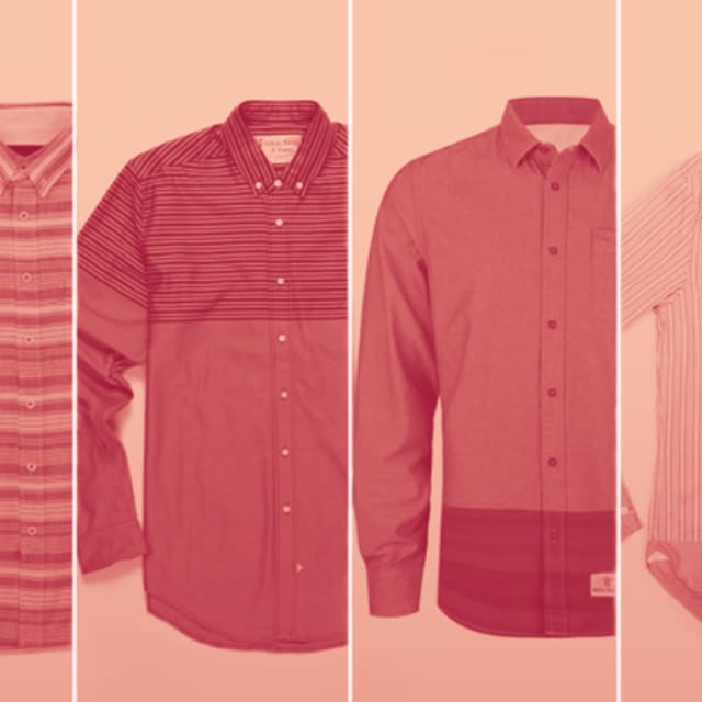 vertical striped button down mens