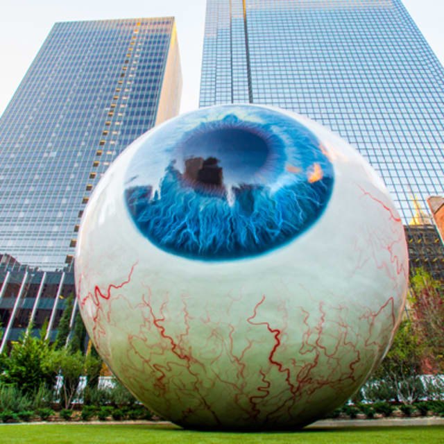 Tony Tasset Drops a 30Foot Eyeball in Downtown Dallas Complex