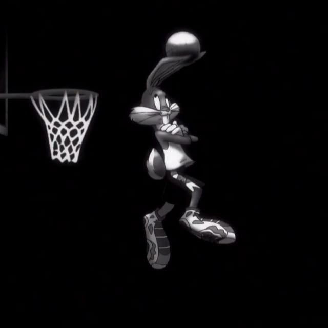 Bugs Bunny Dunks a Basketball in Air Jordan VII Commercial Complex