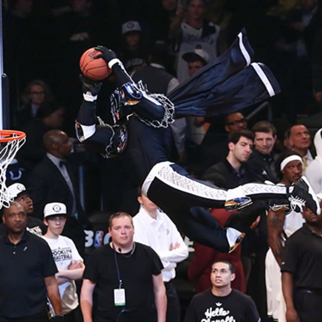 Brooklyn Nets Mascot Accidentally Has Basketball Stuck Under Shot Clock