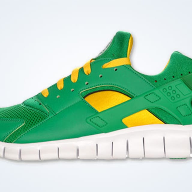 nike huarache green and yellow