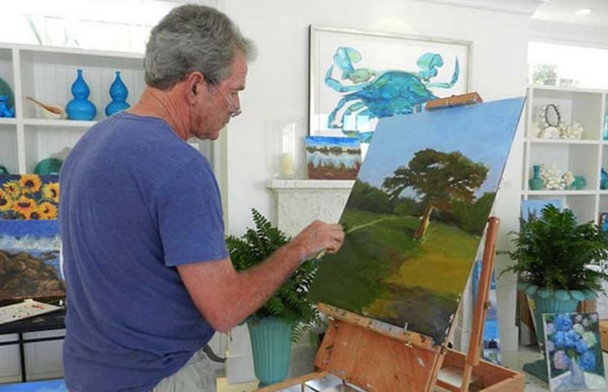 Laura Bush's friend, artist Pamela Nelson, encouraged him to get painting lessons ...