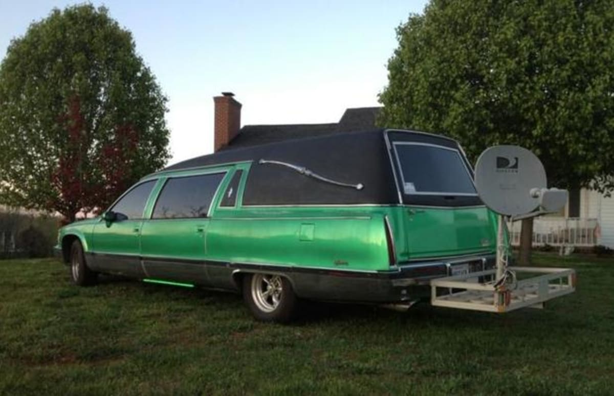 For Sale Cadillac Fleetwood Hearse In Metallic Lime Green