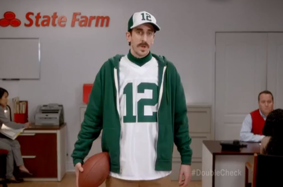 State Farm Perks >> Aaron Rodgers' Doppelganger (Tom Wrigglesworth) Is in a ... State Farm Perks >> Aaron Rodgers' Doppelganger (Tom Wrigglesworth) Is in a ...