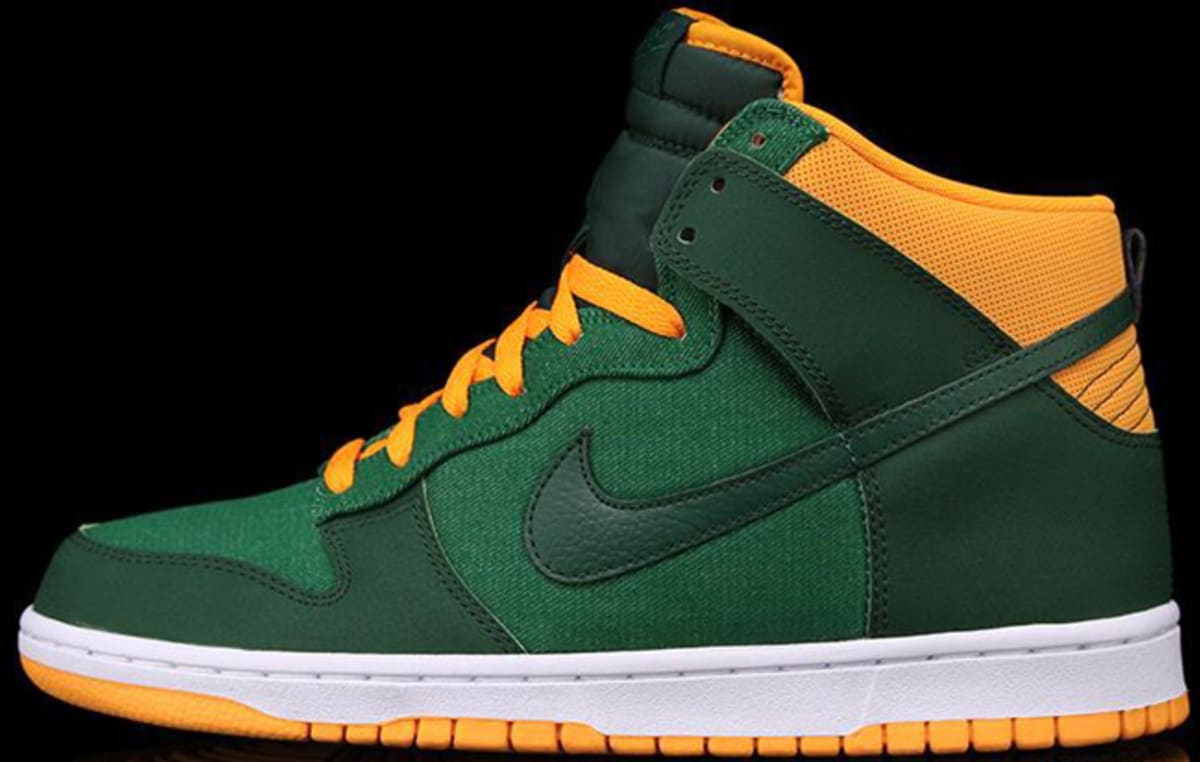 yellow green nike dunk