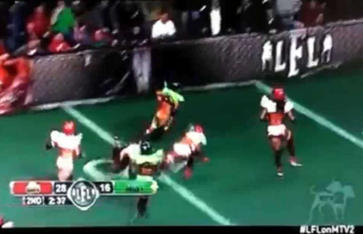 Watch A Lingerie Football League Player Get Her Pants Pulled Down During A Game Complex