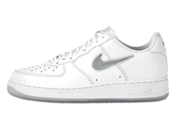air force ones white and silver