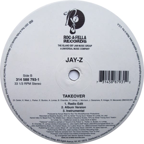 JayZ "Takeover" (2001) Kanye West's 50 Best Beats for Other Artists