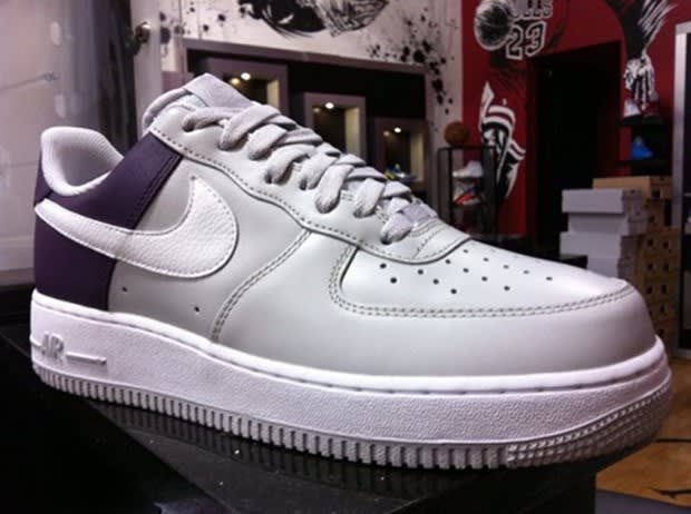 grey purple air force ones