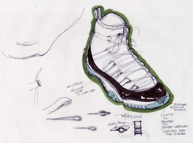 tinker hatfield jordan sketches
