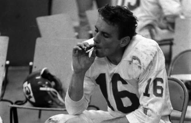 Here #39 s a Photo of Former Chiefs Quarterback Len Dawson Smoking a