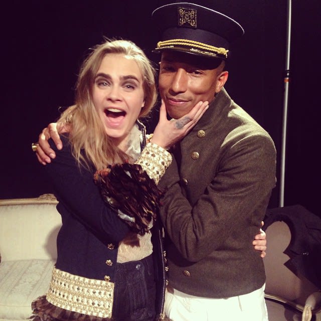 Cara delevingne and pharrell for chanel pre-fall campaign Cara delevingne and pharrell for