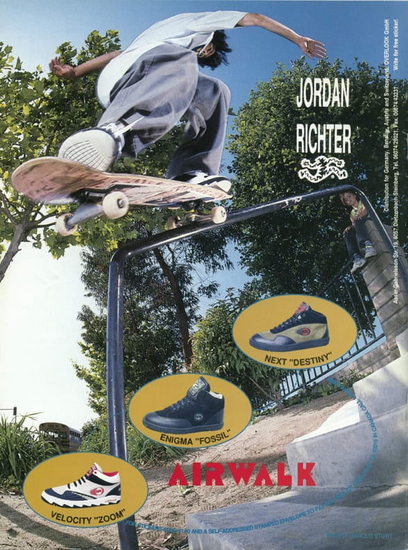 Jordan Richter, 1992 Gallery 20 Classic Airwalk Skate Shoe Print Ads