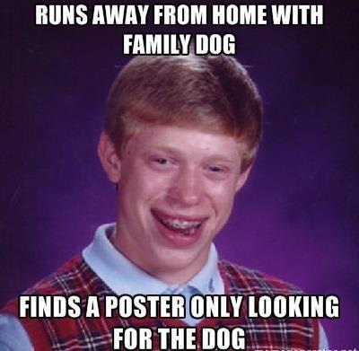 30. Runs Away - The 50 Funniest Bad Luck Brian Memes 