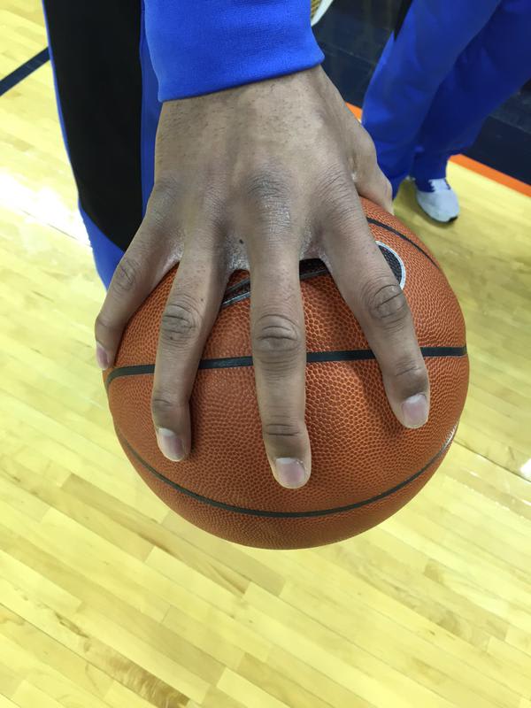 This is What a Basketball Looks Like in Jahlil Okafor's Enormous Hands