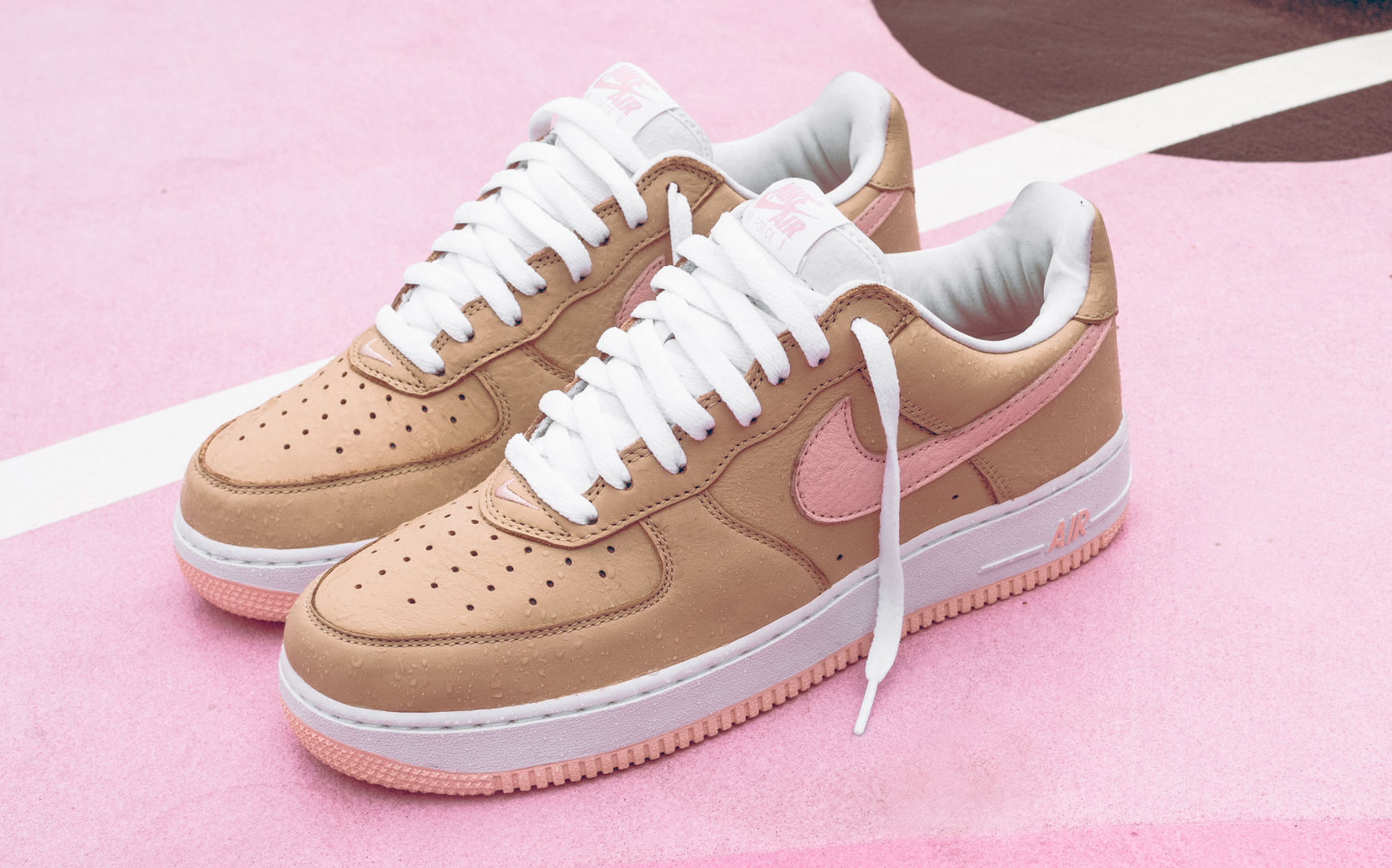 pink and brown air force ones