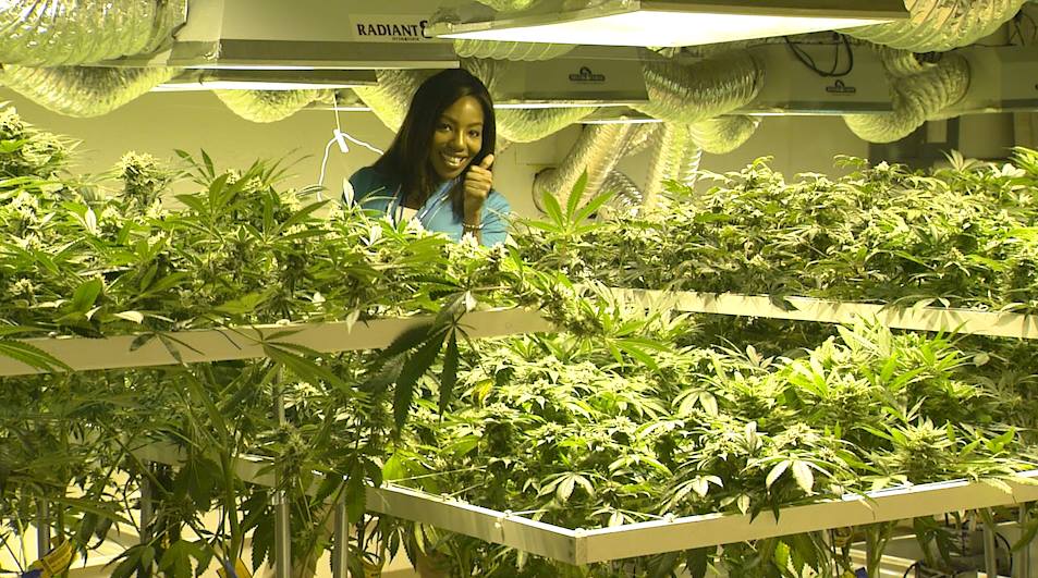 Charlo Greene with plants