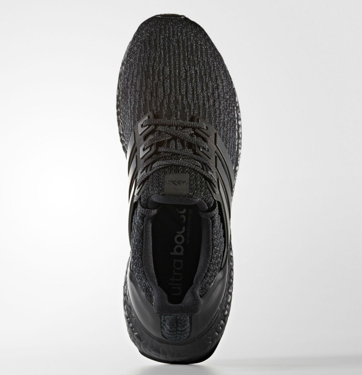 Adidas Ultra Boost 3.0 textured black leather enclosure and