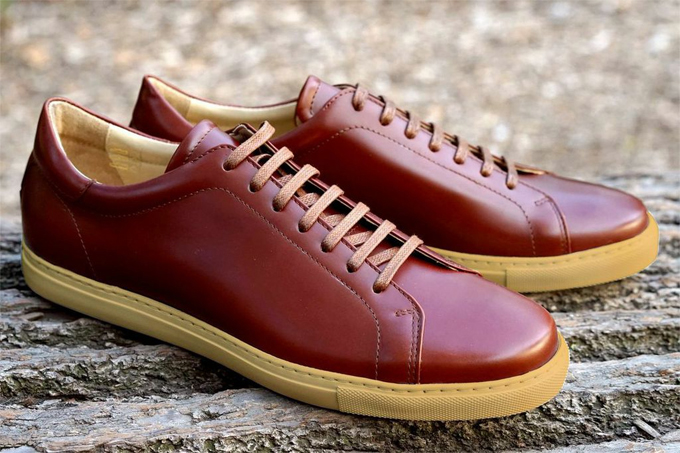 crown shell cordovan sneakers