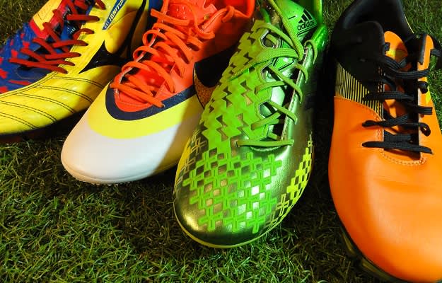 bright color soccer cleats