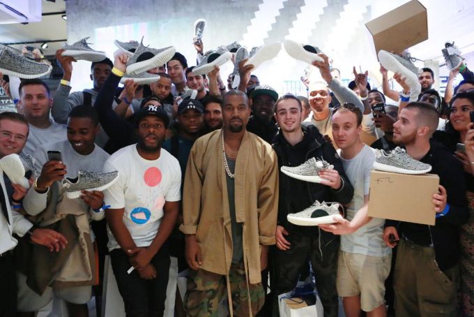 Kanye West Makes Surprise Appearance at adidas Yeezy 350 Boost Launch in London