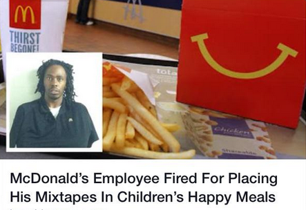Unfortunately, That Story About a McDonald's Employee Putting Mixtapes in Happy Meals Isn't True