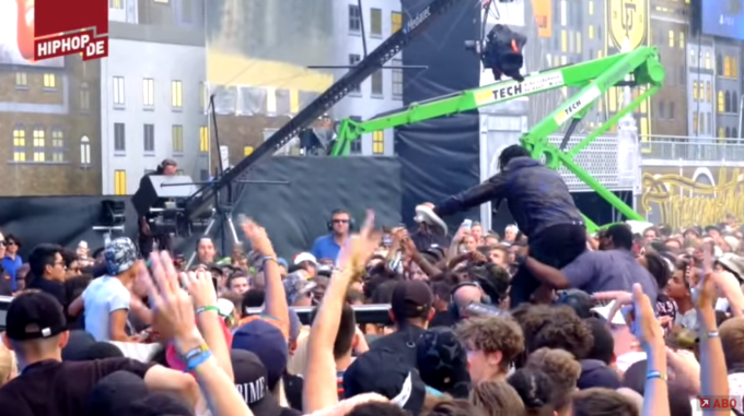 Someone Tried to Steal Travis Scott's Yeezy Boosts While He Was Performing
