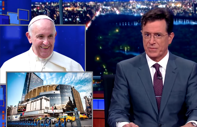 Stephen Colbert Really Wants to Get Tipsy With His New BFF Pope Francis