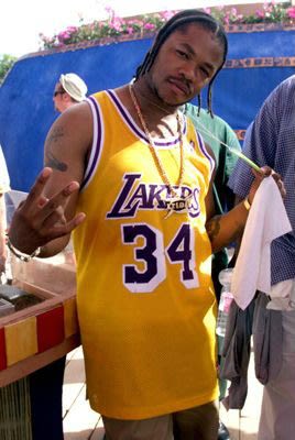 wearing lakers jersey