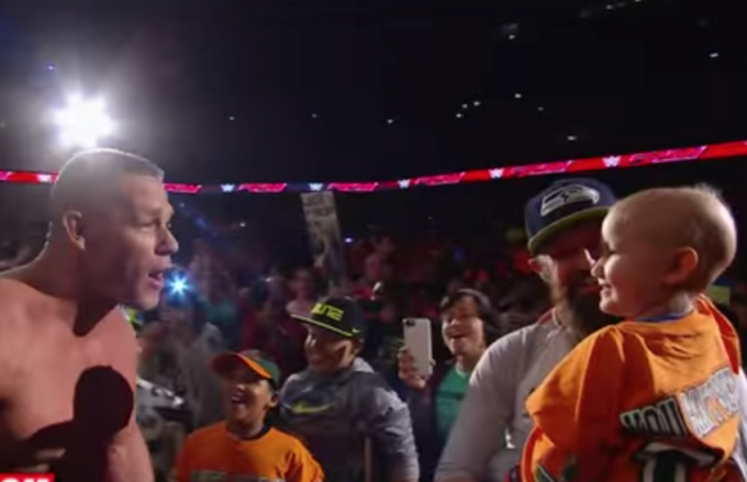 Watch the Crowd Go Wild as John Cena and Sting Meet With a 7-Year-Old Cancer Survivor After Raw