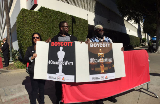 #OscarsSoWhite Protesters Call For Boycott Outside Nominee Luncheon ...