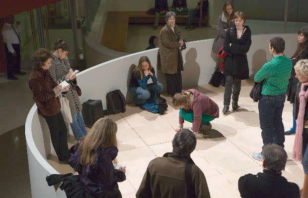 For another piece, she masturbated at the Guggenheim underneath the floor that an audience