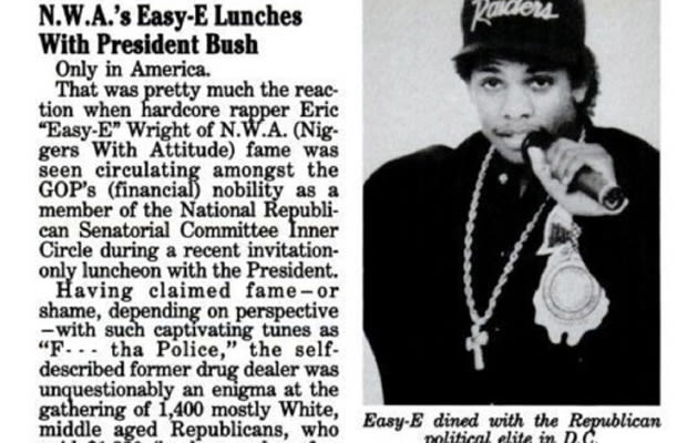 Eazy-E Attends White House Luncheon with President George H.W. Bush ...