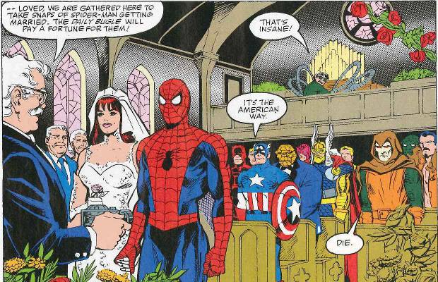 mary jane's wedding dress spiderman 2