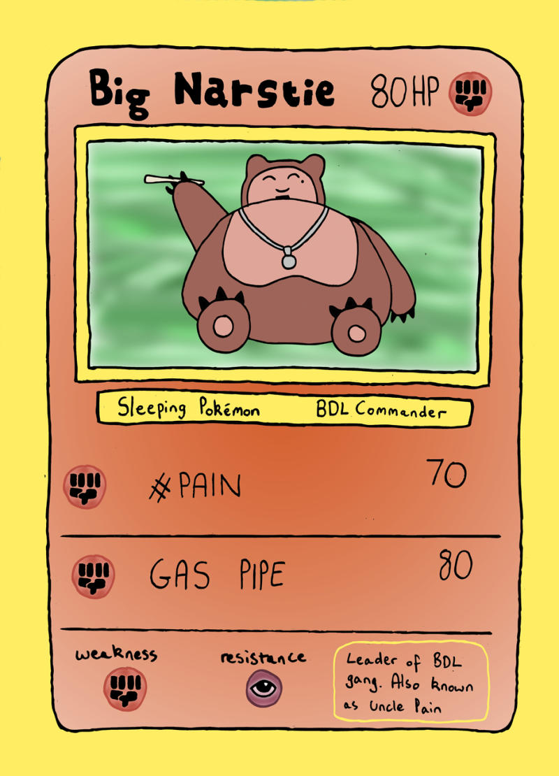 Big Narstie Snorlax Pokemon Card 