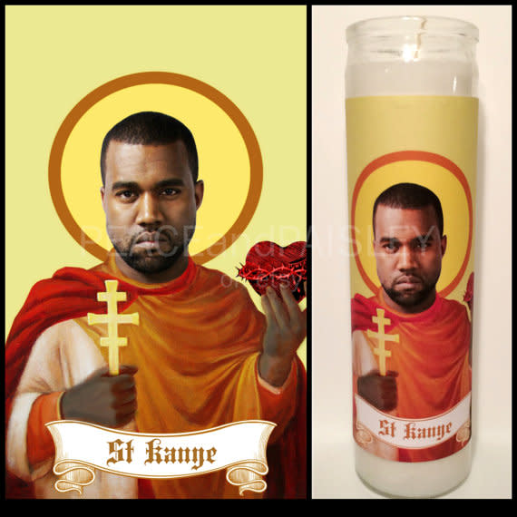 Prayer Candles With Kanye West, Kim Kardashian, and North West's Faces