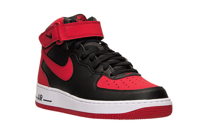 nike air force ones black and red