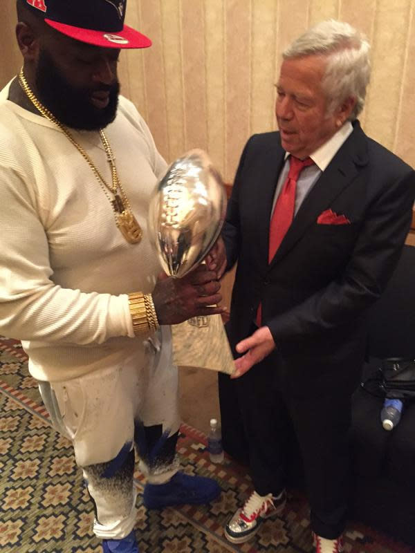 Robert Kraft and Rick Ross Celebrate Super Bowl Win in Dope Sneakers