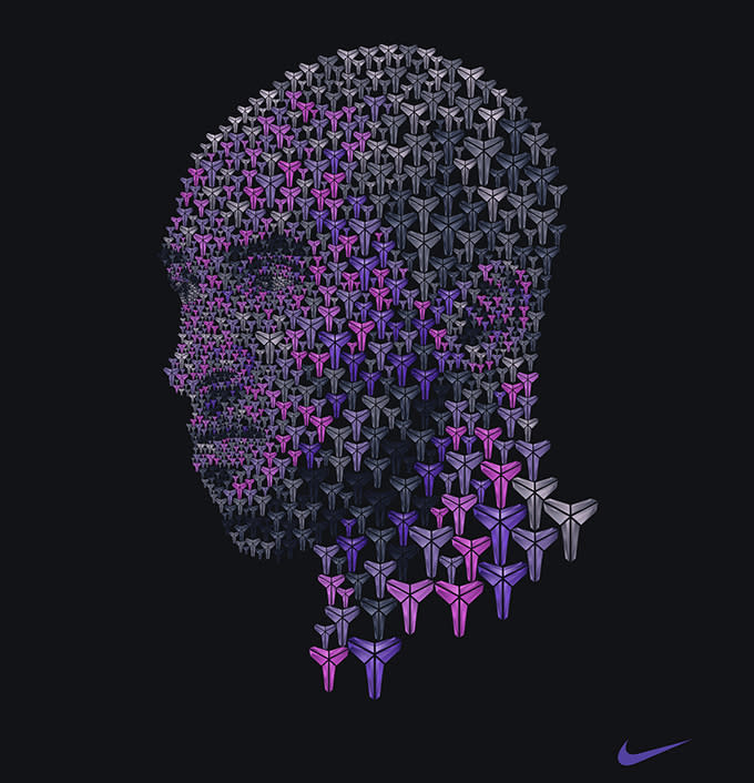 A Designer Made Portraits of 'Bron, Kobe, and KD Using Only Their Nike