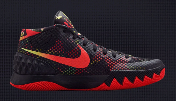 kyrie irving shoes black and red