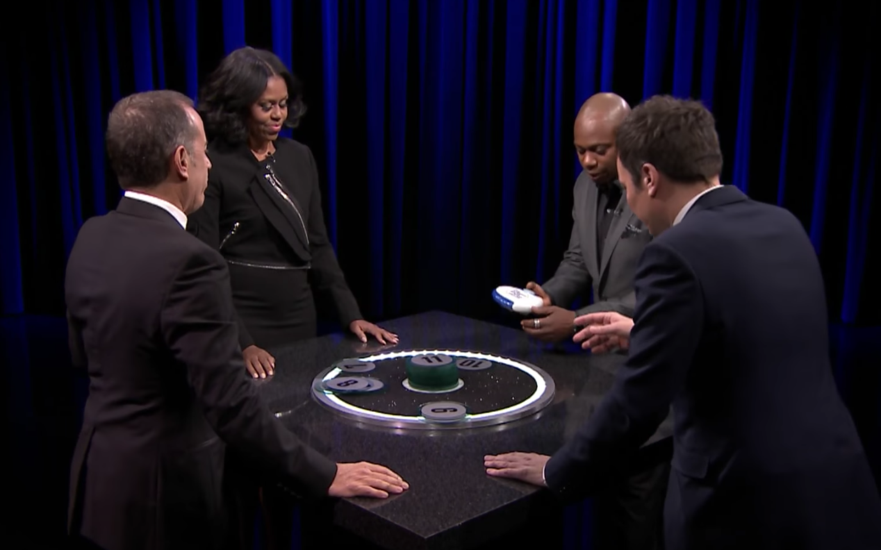 Dave Chappelle, Jerry Seinfeld, and Jimmy Fallon Bid Farewell to Michelle Obama on 'Tonight Show'