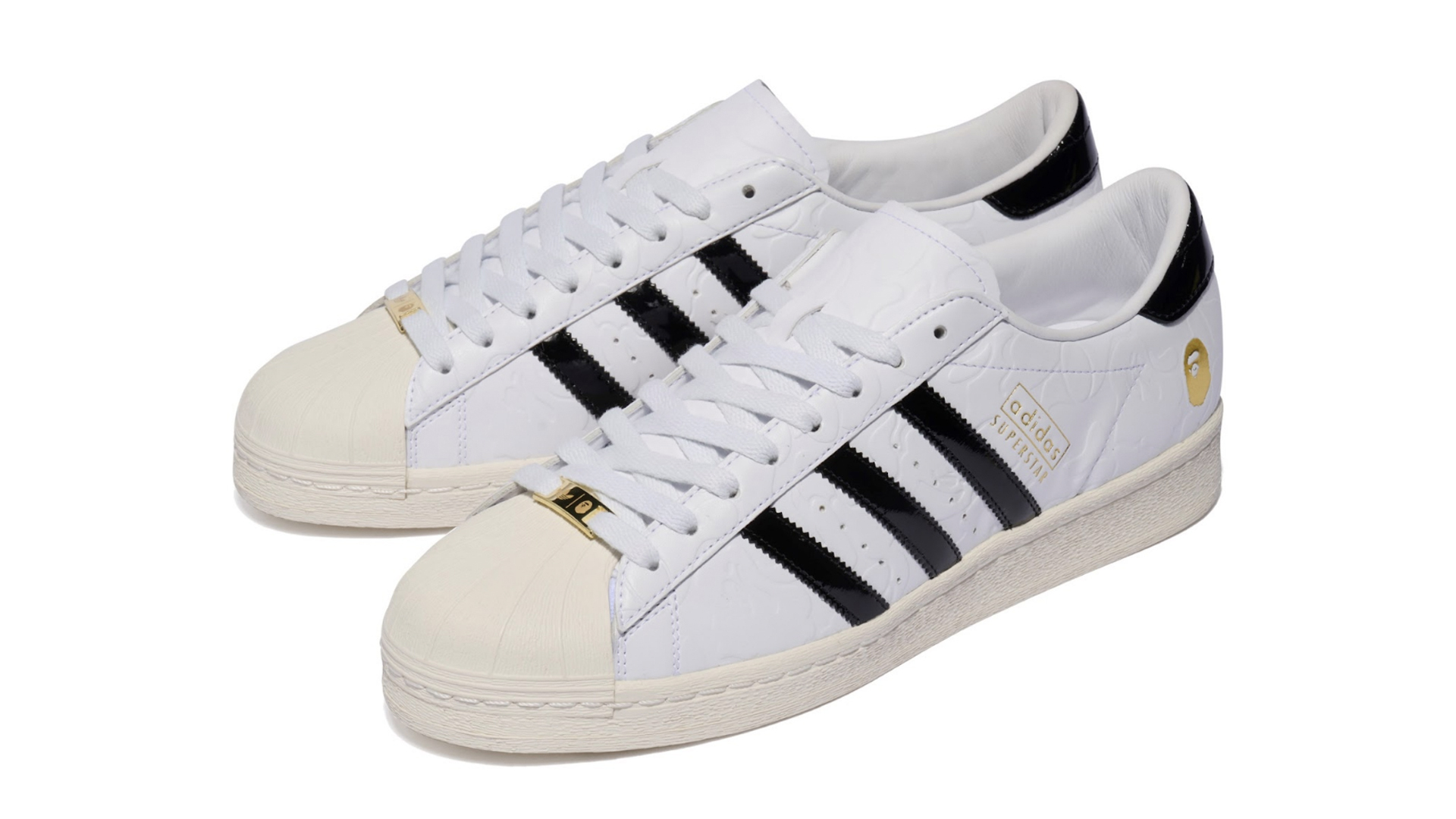 新品同様　BAPE X ADIDAS SUPERSTAR 80S BAPE US 9.5 アディダス スーパースター ペイプスタ エイプ スニダンで購入可11⁄10発売 BAPE® × adidas Superstar \"Black\" 抽選