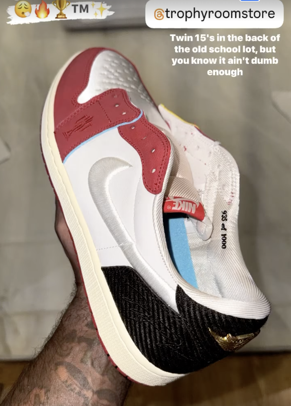 ʞ*ㄹ様 NIKE × Trophy Room AIR Jordan 1 Low Air Jordan 1 Low OG x Trophy Room 'Sail and Varsity Red
