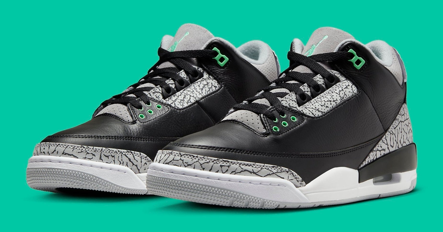 Grey and green jordan 3s online