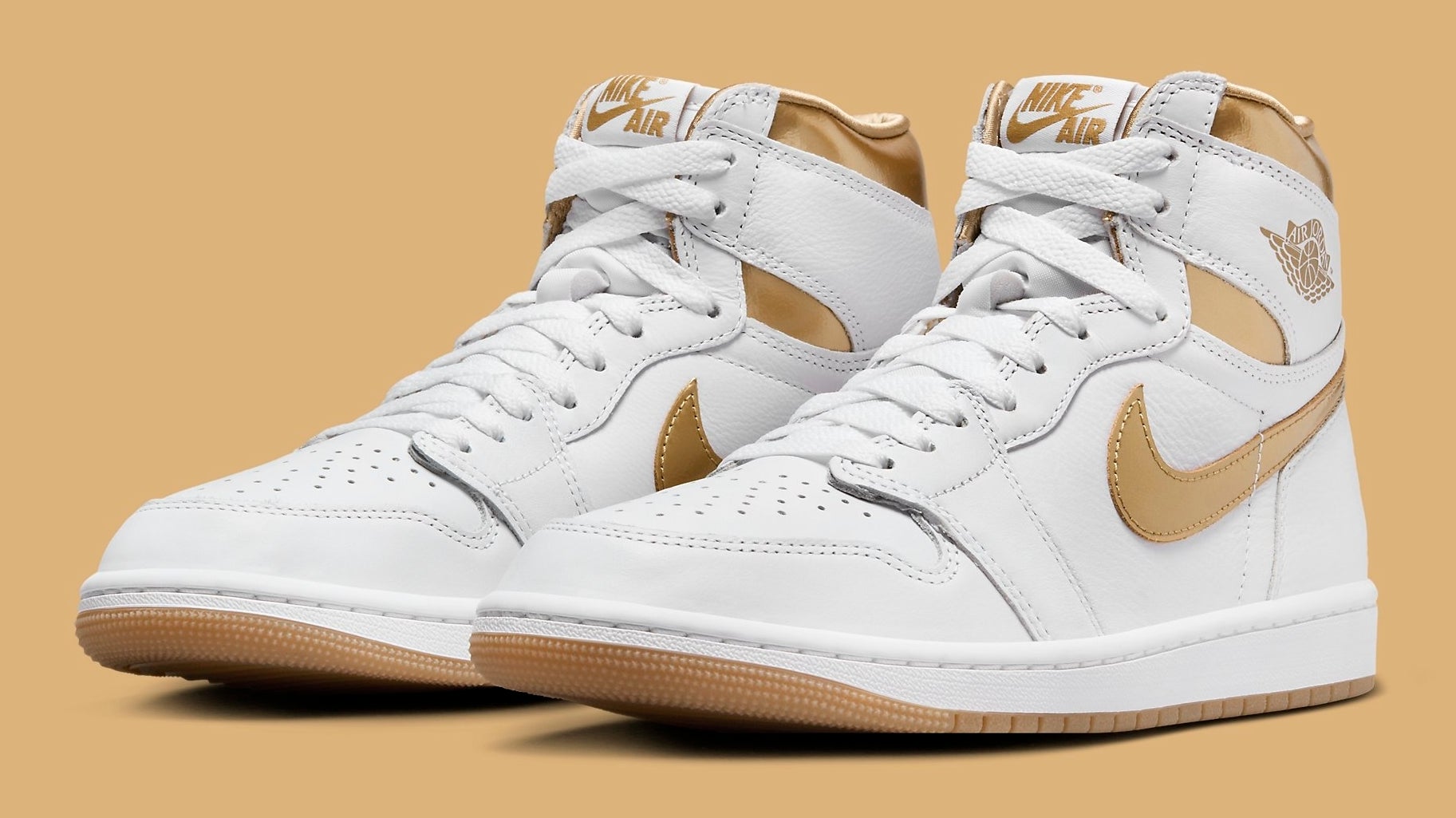 White and shops gold jordans