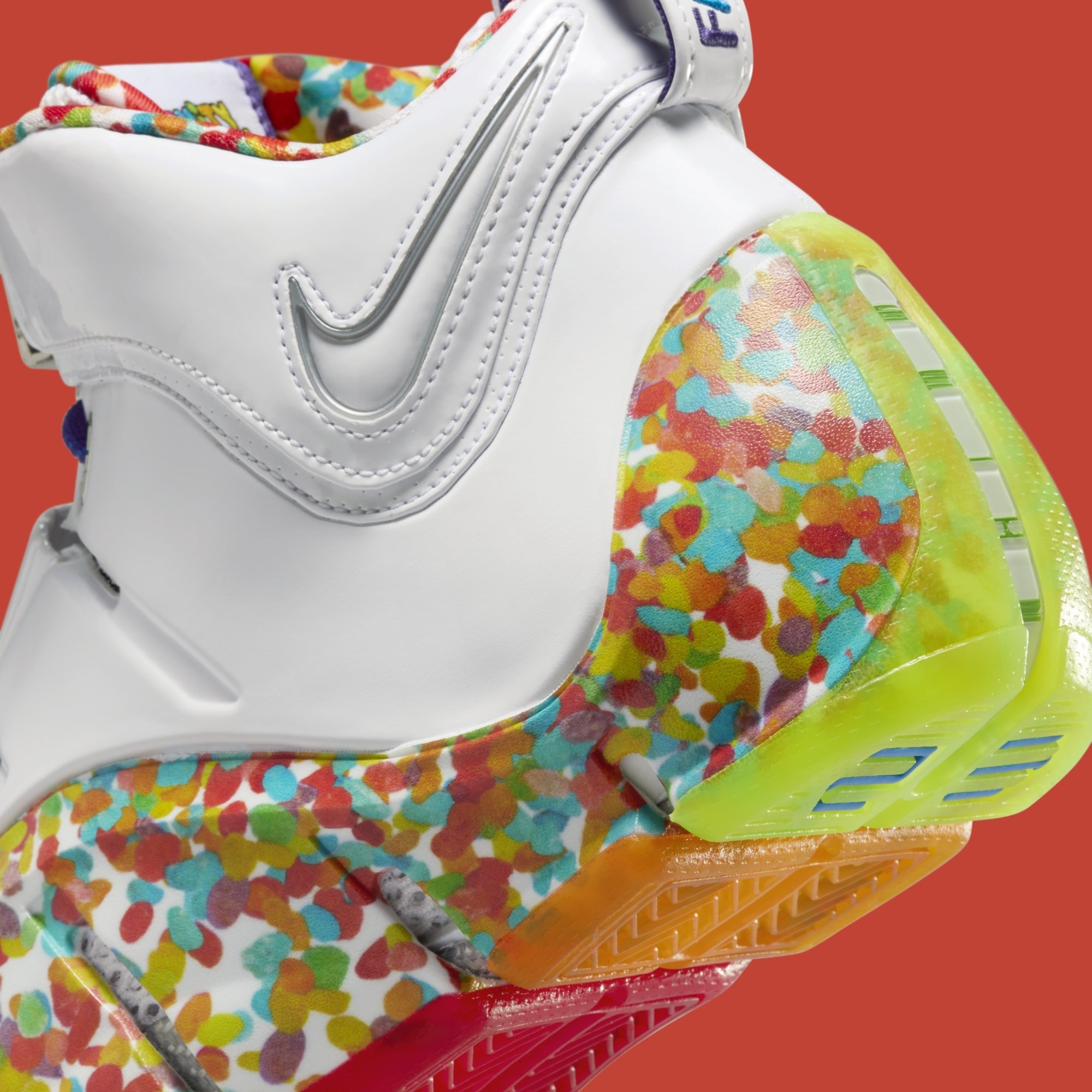 Nike Mens Zoom Lebron IV 4 Retro Fruity Pebbles DQ9319-100 Shoes - Size 9 Zoom LeBron 4  main image 4