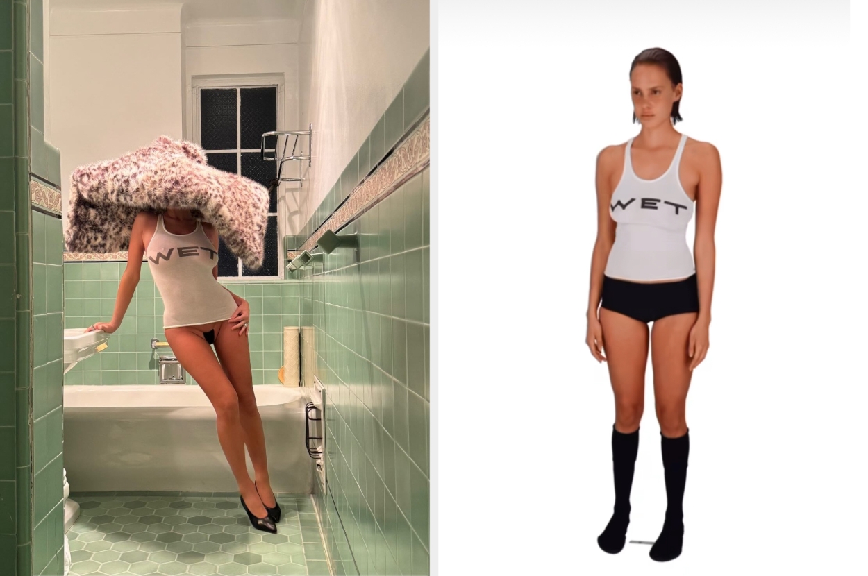 Ye Releases Mowalola WET Tank Recently Modeled by Bianca