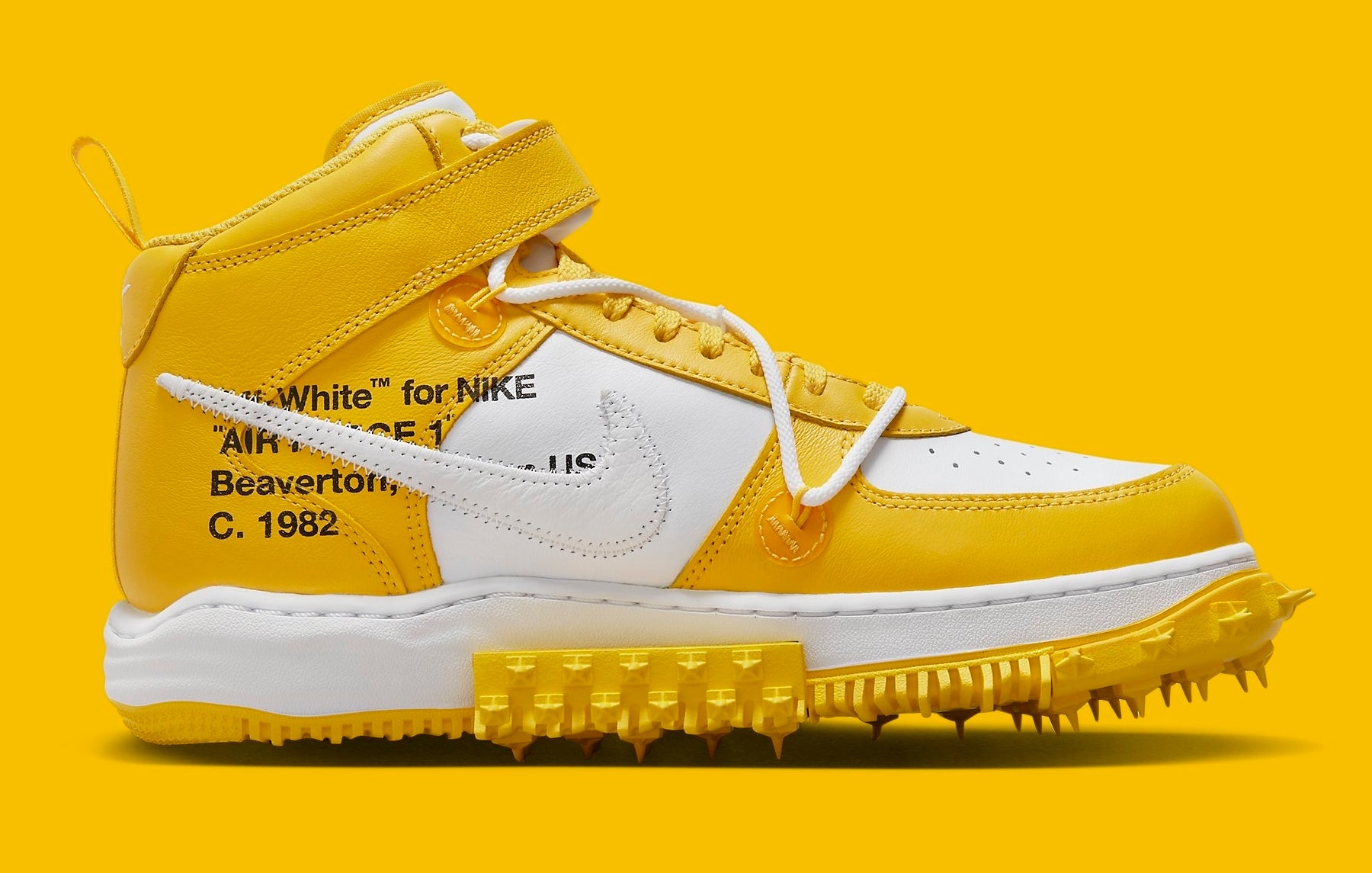 靴 Nike Air Force 1 Off-White Bright Yellow Men's shoes Nike x Off-White Air Force 1 Mid White/ White