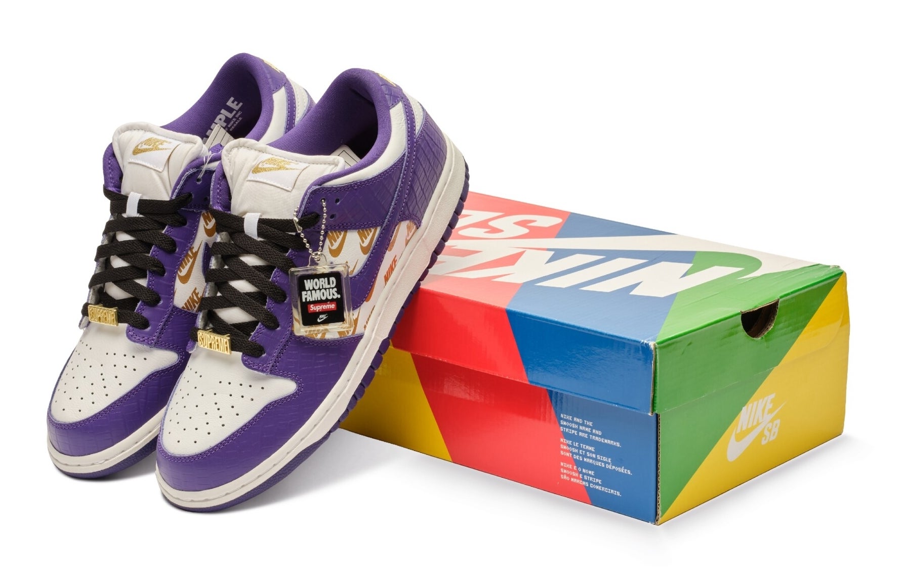 Supreme x Nike SB Dunk Low 'Purple' Sample Sotheby's Auct